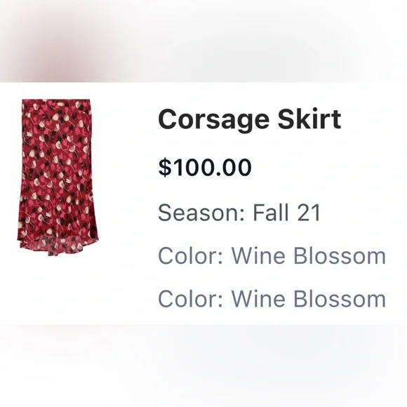 CAbi Pink and Black Floral A-Line Skirt - Picture 8 of 8